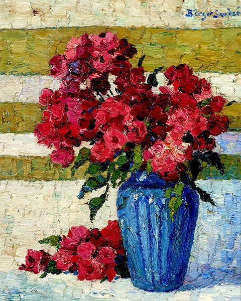 Still Life Vase with Roses, 1920 | Birger Sandzén | Giclée Canvas Print