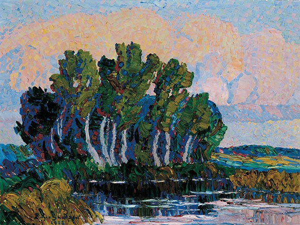 Twilight: Cottonwood Grove and Pond, 1922 | Birger Sandzén | Giclée Canvas Print