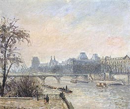 The Seine and the Louvre, Paris, 1903 von Pissarro | Leinwand Kunstdruck