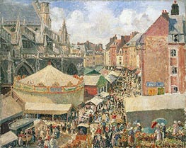 The Fair in Dieppe, Sunny Morning, 1901 by Pissarro | Canvas Print
