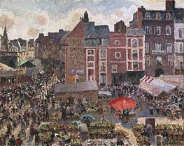 Fair on a Sunny Afternoon, Dieppe | Pissarro | Painting Reproduction