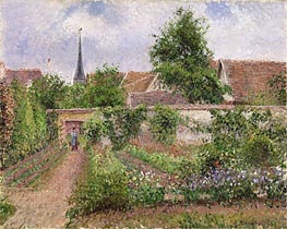Vegetable Garden in Eragny, Overcast Sky, Morning | Pissarro | Gemälde Reproduktion