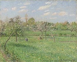 Spring Morning, Cloudy, Eragny, 1900 by Pissarro | Canvas Print