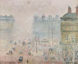 Place du Theatre Francais - Foggy Weather, 1898 von Pissarro | Leinwand Kunstdruck