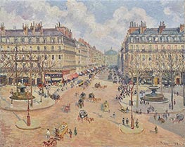 Avenue de l'Opera - Morning Sunshine | Pissarro | Painting Reproduction