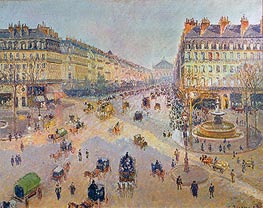 Avenue de l'Opera - Sunshine, Winter Morning | Pissarro | Painting Reproduction