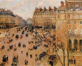 Place du Theatre Francais - Sonneneffekt, 1898 von Pissarro | Leinwand Kunstdruck