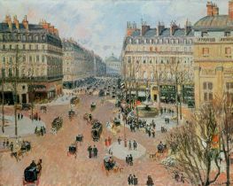 Place du Theatre Francais - Nachmittagssonne, Winter, 1898 von Pissarro | Leinwand Kunstdruck