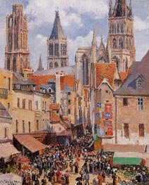 Rue de l'Epicerie, Rouen (Effect of Sunlight) | Pissarro | Painting Reproduction
