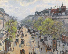 Boulevard Montmartre - Spring | Pissarro | Painting Reproduction