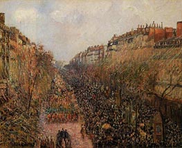 Boulevard Montmartre, Karneval, 1897 von Pissarro | Leinwand Kunstdruck