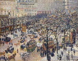 Boulevard des Italiens - Morning, Sunlight | Pissarro | Painting Reproduction