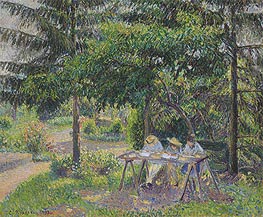Children in a Garden at Eragny | Pissarro | Gemälde Reproduktion