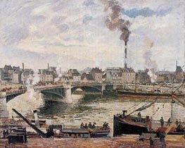 Die Große Brücke, Rouen, 1896 von Pissarro | Leinwand Kunstdruck