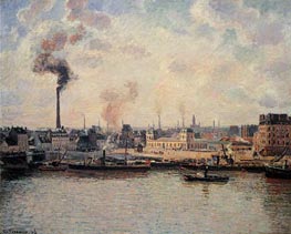 The Saint-Sever Quay, Rouen, 1896 von Pissarro | Leinwand Kunstdruck