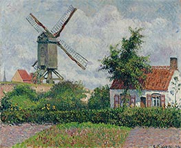 Windmühle in Knokke, Belgien, 1894 von Pissarro | Leinwand Kunstdruck