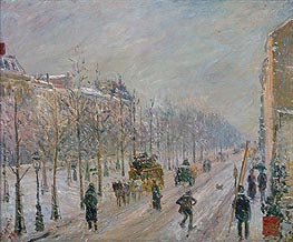 The Boulevards under Snow, 1879 by Pissarro | Canvas Print