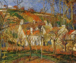 Red Roofs, Corner of a Village, Winter, 1877 by Pissarro | Canvas Print