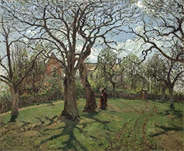 Kastanienbäume in Louveciennes, Frühling, 1870 von Pissarro | Leinwand Kunstdruck