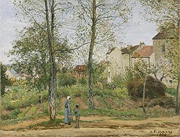 Landscape near Louveciennes, 1870 by Pissarro | Canvas Print