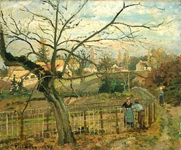 The Fence, 1872 von Pissarro | Leinwand Kunstdruck