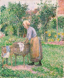 A Washerwoman at Eragny, 1893 von Pissarro | Leinwand Kunstdruck