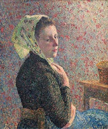 Woman Wearing a Green Headscarf, 1893 von Pissarro | Leinwand Kunstdruck