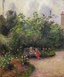 A Corner of the Garden at the Hermitage, Pontoise, 1877 by Pissarro | Canvas Print