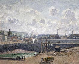 Low Tide at Duquesne Docks, Dieppe | Pissarro | Painting Reproduction