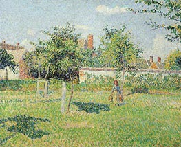 Woman in the Meadow at Eragny, Spring, 1887 by Pissarro | Canvas Print