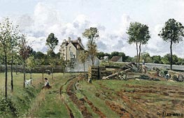 Pontoise Landscape, c.1872 von Pissarro | Leinwand Kunstdruck
