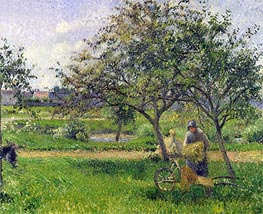 The Wheelbarrow, Orchard, c.1881 von Pissarro | Leinwand Kunstdruck