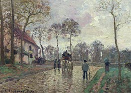 The Coach to Louveciennes, 1870 by Pissarro | Canvas Print