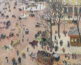 La Place du Theatre Francais | Pissarro | Painting Reproduction
