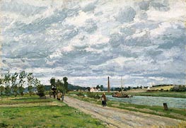 The Banks of the Oise near Pontoise, 1873 by Pissarro | Canvas Print