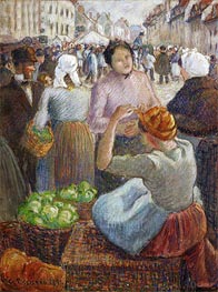 The Marketplace, Gisors, 1891 by Pissarro | Canvas Print