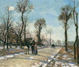Route, Winter and Snow, c.1870 von Pissarro | Leinwand Kunstdruck
