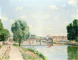 The Railway Bridge, Pontoise, n.d. by Pissarro | Canvas Print