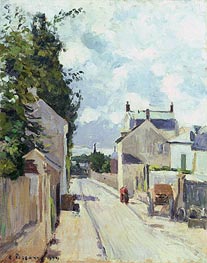 Rue de l'Ermitage, Pontoise, 1874 von Pissarro | Leinwand Kunstdruck