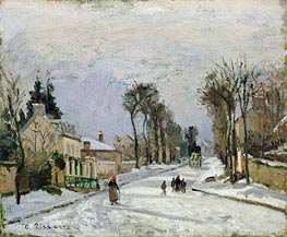 The Versailles Road at Louveciennes, 1869 by Pissarro | Canvas Print
