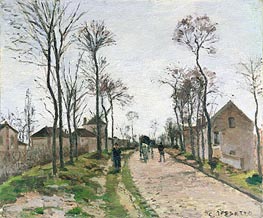 The Road to Saint Cyr at Louveciennes, c.1870 von Pissarro | Leinwand Kunstdruck