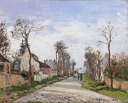 The Road to Versailles at Louveciennes, 1870 by Pissarro | Canvas Print