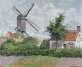 Windmill at Knocke, 1894 von Pissarro | Leinwand Kunstdruck