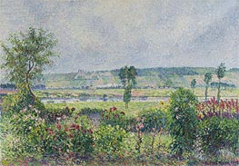 La Vallee de la Seine aux Damps, Jardin d'Octave Mirbeau, 1892 by Pissarro | Canvas Print