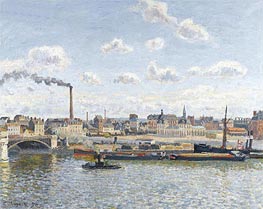 Le Pont Boieldieu et la Gare d'Orleans, Rouen, Soleil | Pissarro | Gemälde Reproduktion