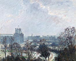 Le Jardin des Tuileries et le Pavillon de Flore, Effet de Neige, 1899 von Pissarro | Leinwand Kunstdruck
