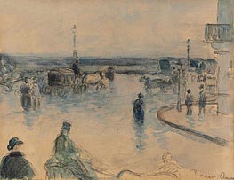 Rouen in the Rain, 1883 von Pissarro | Papier-Kunstdruck