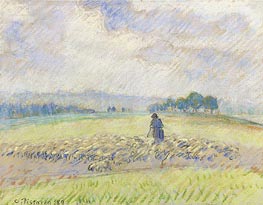 Shepherd and Sheep, Eragny | Pissarro | Painting Reproduction