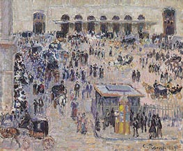 La Place du Havre et la Gare Saint-Lazare, 1893 von Pissarro | Leinwand Kunstdruck