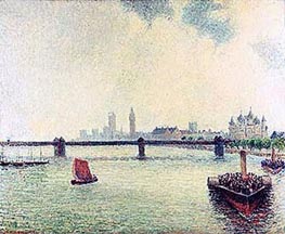 The Charing Cross Bridge in London, 1891 by Pissarro | Canvas Print